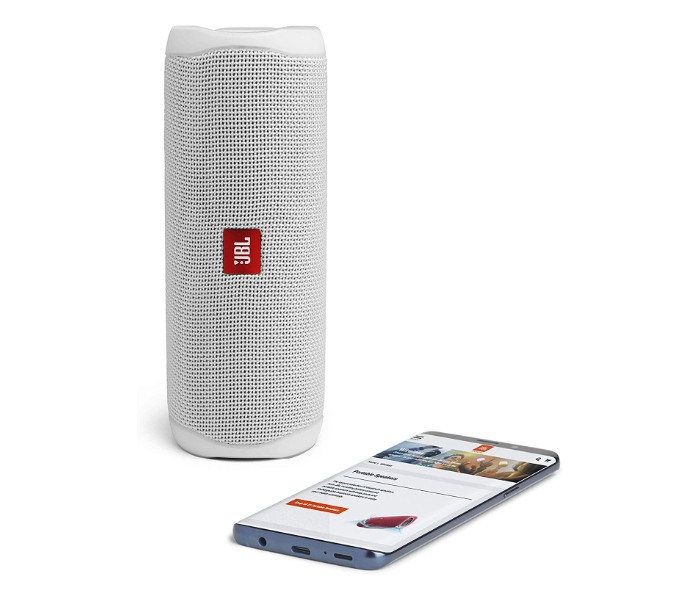 JBL Flip 5 Portable Waterproof Bluetooth Speaker - White - Zoom Image 3