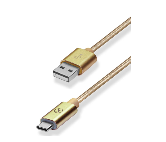 Xcell XLCB200AC 1.5 Meter USB A to USB Type-C  Nylon Braided Cable - Gold - Zoom Image 2