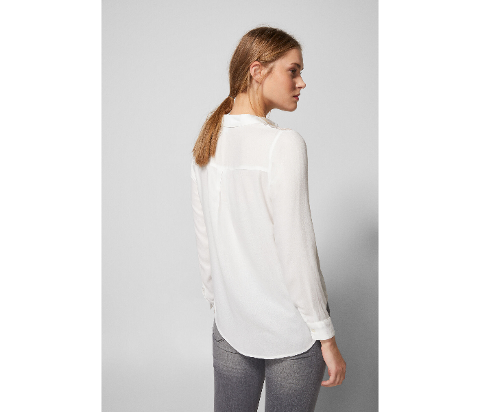 Springfield AW18 Long Sleeve Solid Blouse EU 36 For Women - White - Zoom Image 4