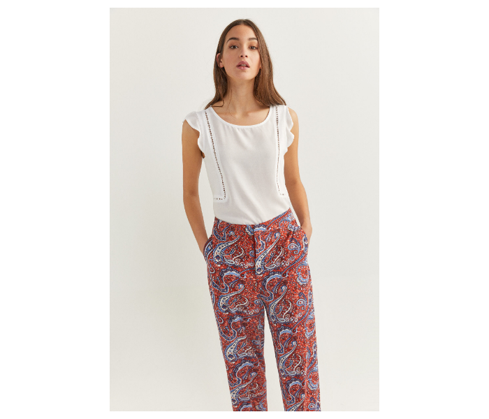 Springfield SS20 Printed Cotton Fancy Pant EU 42 For Women - Light Brown - Zoom Image 3