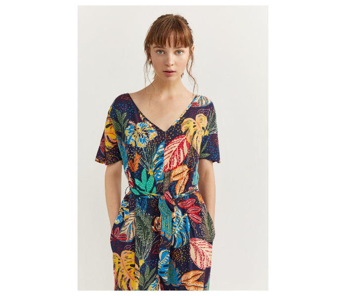 Springfield SS20 Printed Jumpsuit EU 34 For Women - Blue and Yellow - Zoom Image 2