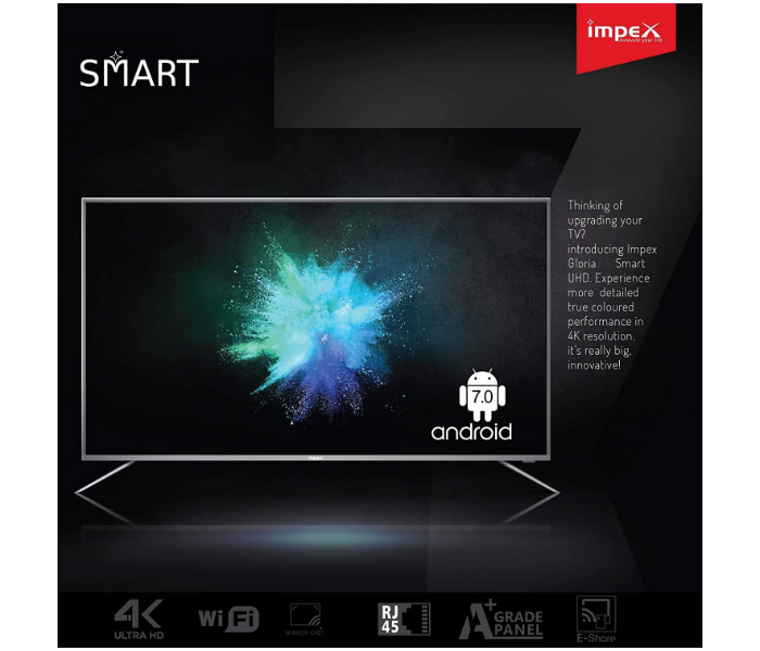 Impex Gloria 50 Smart 50 Inch 4K Ultra HD LED Smart TV - Black - Zoom Image 7