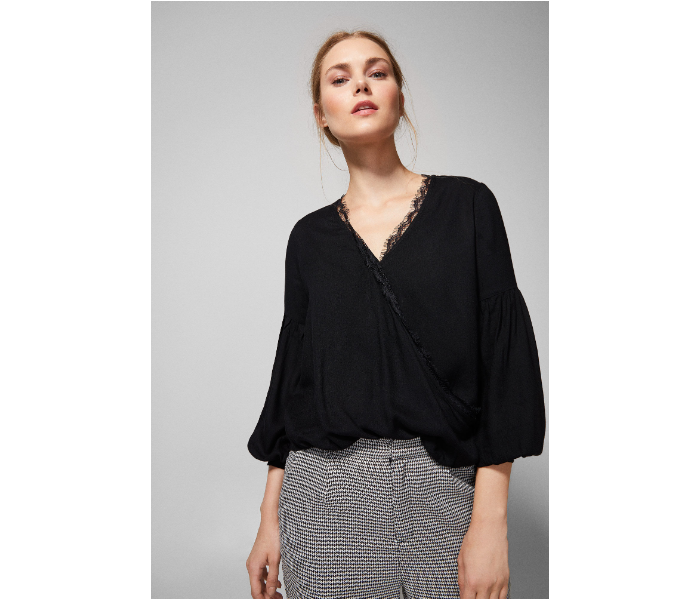 Springfield AW18 Long Sleeve Plain Blouse EU 42 For Women - Black - Zoom Image 1