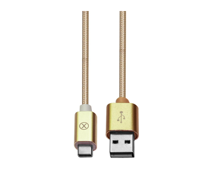 Xcell XLCB200AC 1.5 Meter USB A to USB Type-C  Nylon Braided Cable - Gold - Zoom Image 1