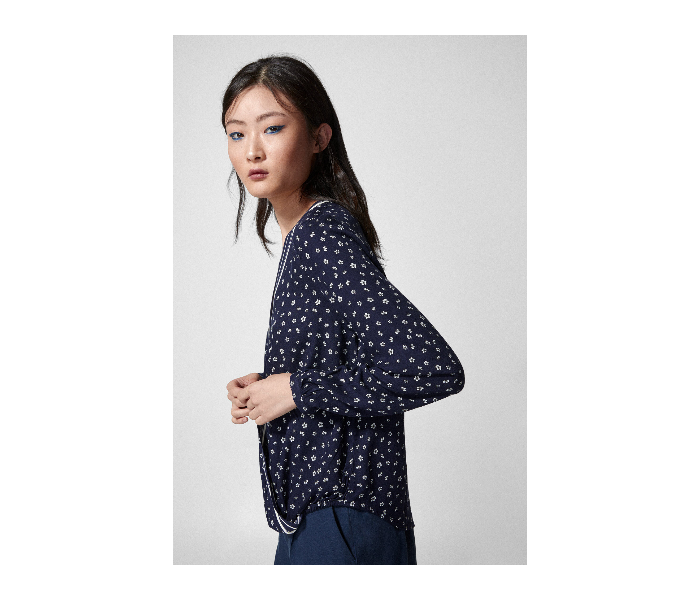 Springfield SS19 Long Sleeve Printed Blouse EU 40 For Women - Dark Blue - Zoom Image 3