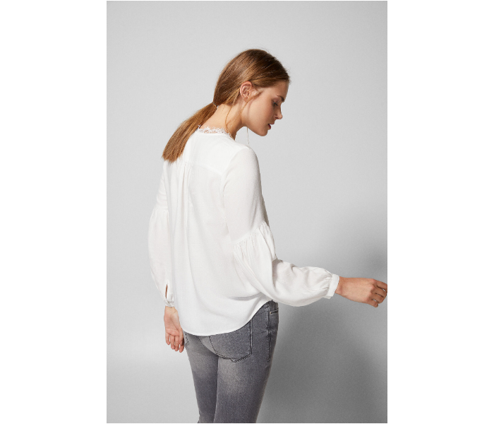 Springfield AW18 Long Sleeve Plain Blouse EU 38 For Women - White - Zoom Image 3