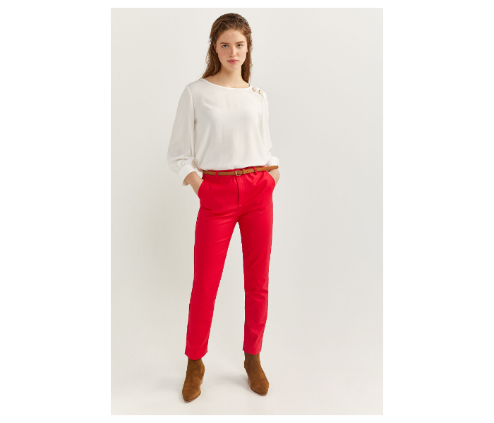 Springfield SS20 Plain Trouser Pant EU 42 For Women - Red - Zoom Image 3