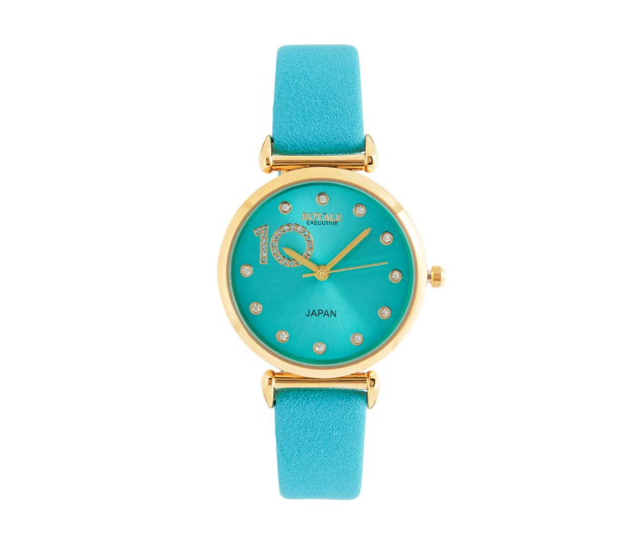 Royale Executive RE020 Leather Analog Wrist Watch For Women - Cyan - Zoom Image 1