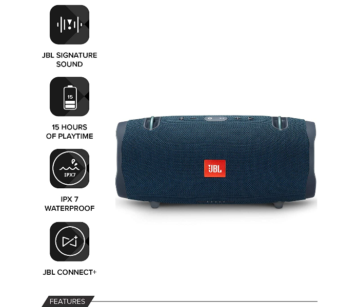 JBL Xtreme 2 Portable Waterproof Bluetooth Speaker - Blue - Zoom Image 2