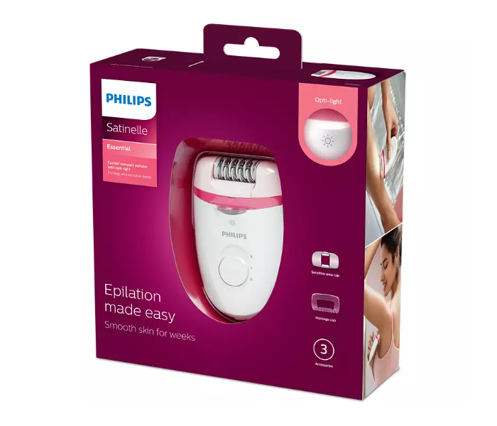 Philips BRE255/00 Satinelle Essential Corded Compact Epilator - White - Zoom Image 6