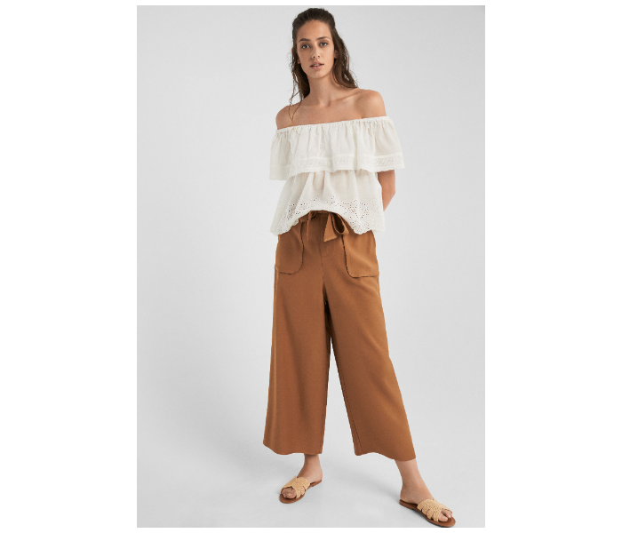 Springfield SS19 Off-Shoulder Blouse EU 36 For Women - Cream - Zoom Image 1