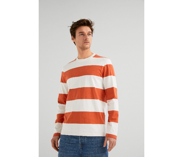 Springfield SS19 Basic Striped T-Shirt Large - Orange - Zoom Image 1