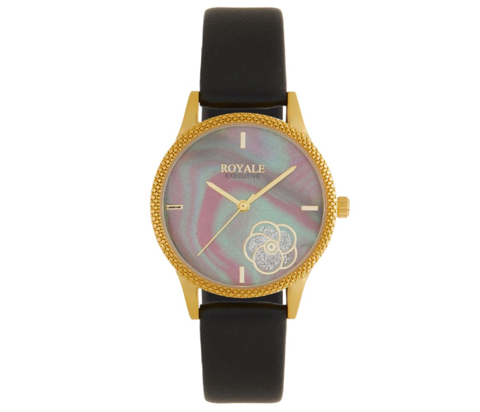 Royale Executive RE023 Leather Analog Wrist Watch For Women - Black - Zoom Image 1