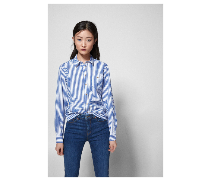 Springfield SS19 Long Sleeve Striped Blouse EU 36 For Women - Blue and White - Zoom Image 3