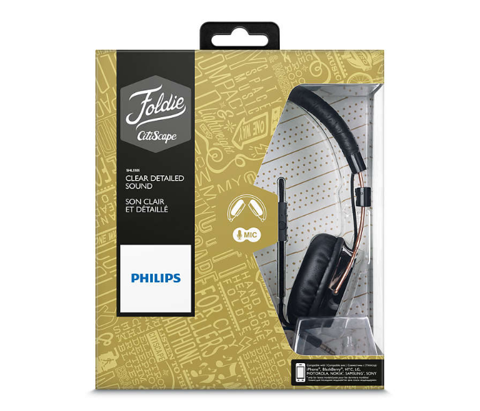 Philips SHL5505BK Foldie Headband Headphones With Mic - Black - Zoom Image 4