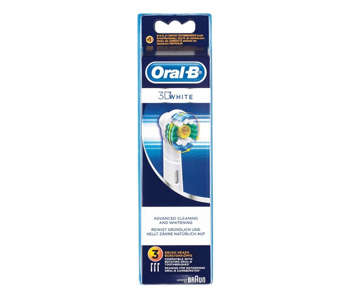 Oral-B EB18-2 Pack of 2 3D White Replacement Rechargeable Toothbrush Heads - Zoom Image 1