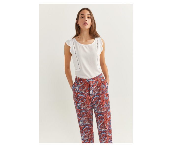 Springfield SS20 Printed Cotton Fancy Pant EU 44 For Women - Light Brown - Zoom Image 3