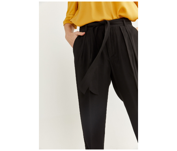 Springfield SS20 Bottom Tight Cotton Fancy Pant EU 34 For Women - Black - Zoom Image 4