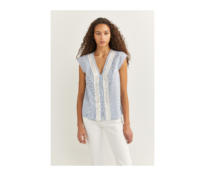 Springfield SS20 Short Sleeve Blouse EU 36 For Women - Blue - Zoom Image 3