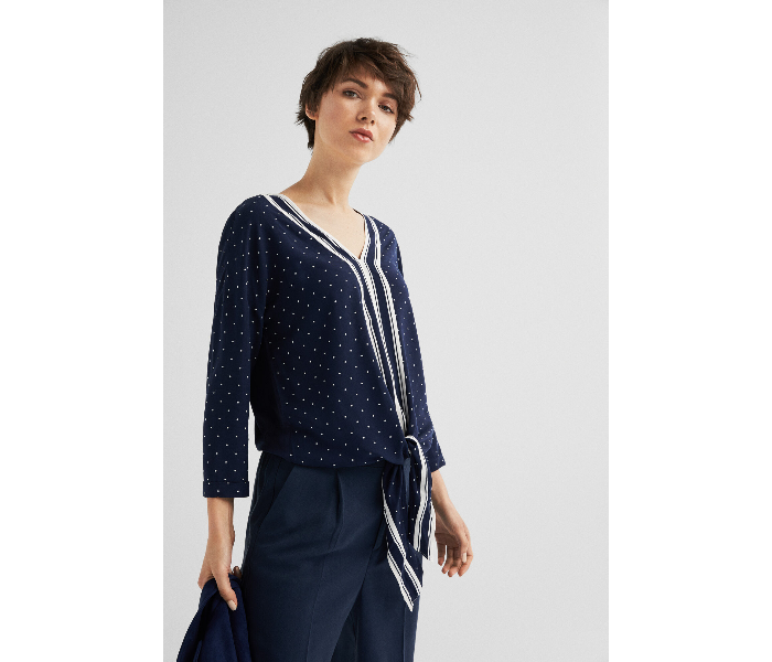 Springfield SS19 Long Sleeve Printed Dott Blouse EU 38 For Women - Dark Blue - Zoom Image 3