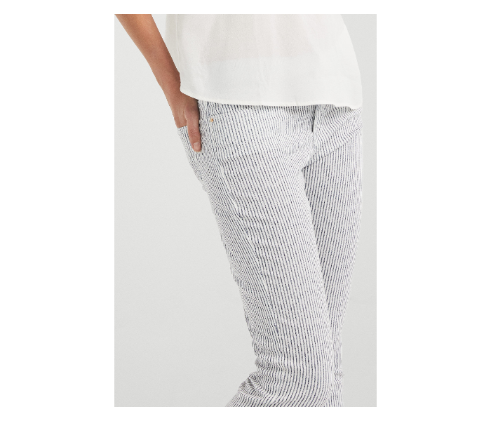 Springfield SS19 Striped Cotton Fancy Pant EU 44 For Women - Grey and White - Zoom Image 4