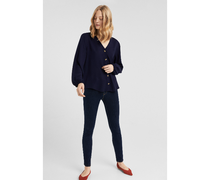 Springfield SS19 Long Sleeve Plain Blouse EU 38 For Women - Navy - Zoom Image 1