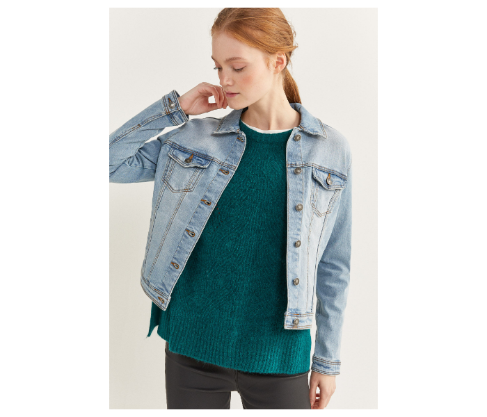 Springfield SS20 Denim Jacket EU 42 For Women - Light Blue - Zoom Image 2