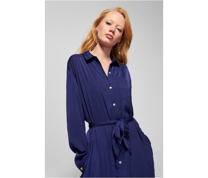 Springfield AW18 Knit Dress With Tie-Up EU 40 For Women - Blue - Zoom Image 4