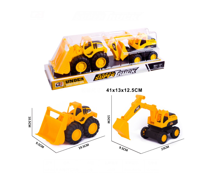 Family Center Excavator Truck With Free Wheel - Yellow - Zoom Image