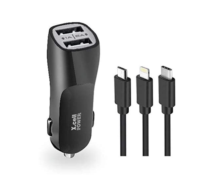 Xcell XLCC101MLC Car Charger with Micro USB Cable - Black - Zoom Image