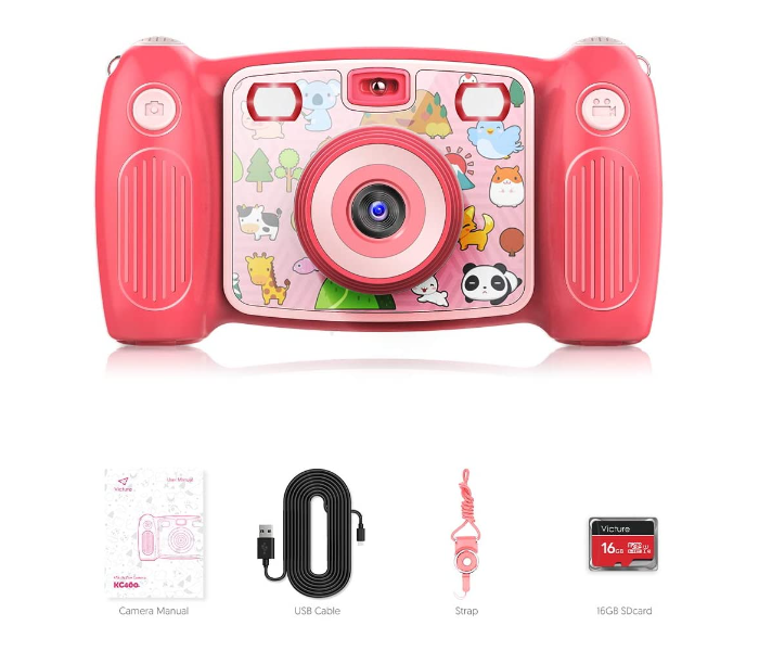 Victure KC400 Kids Camera Digital Rechargeable Selfie Action - Pink - Zoom Image 8