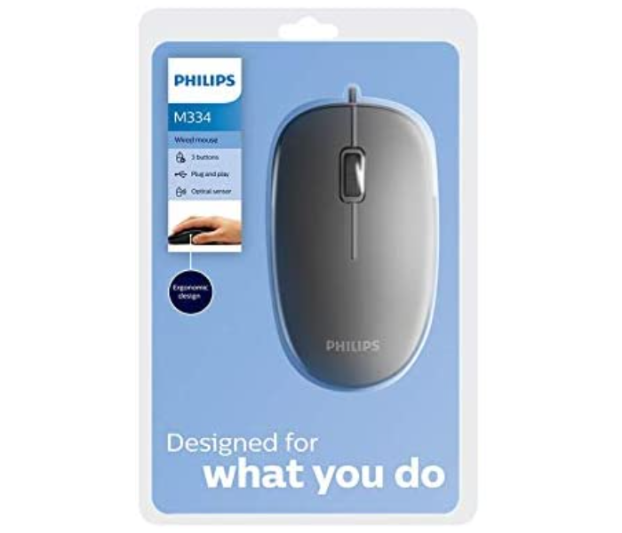 Philips SPK7334 2.4GHz Wired Mouse 1600 DPI - Black - Zoom Image 6