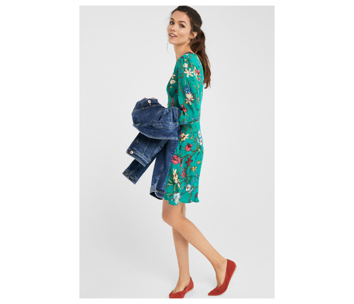 Springfield SS19 Mini Floral Knit Dress EU 34 For Women - Green - Zoom Image 3