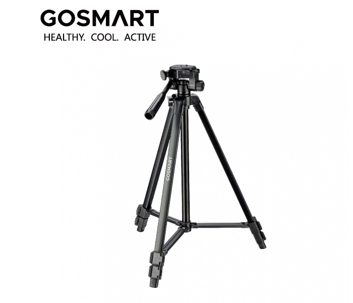 GoSmart GSPF3 Professional Foldable 3 Way Pan Head Camera Tripod - Black - Zoom Image 1