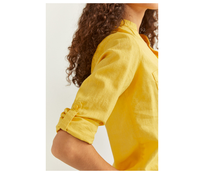 Springfield SS20 Long Sleeve Plain Shirt EU 42 For Women - Yellow - Zoom Image 3