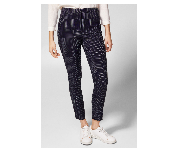 Springfield SS19 Dotted Cotton Fancy Pant EU 36 For Women - Dark Blue - Zoom Image 3