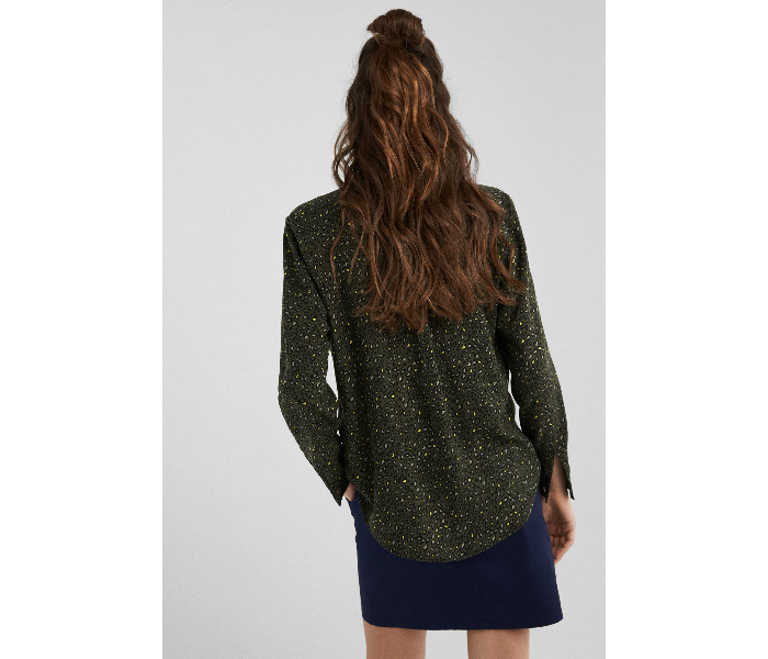 Springfield AW19 Long Sleeve Printed Blouse EU 40 For Women - Dark Green - Zoom Image 4