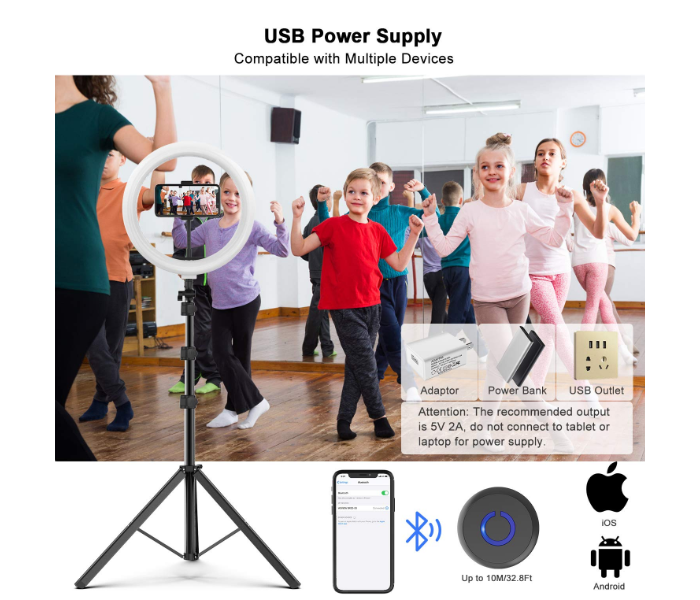 Tiktok 12 Inch Selfie Ring Light with Tripod Stand Flexible Phone Holder Compitable with iOS and Android   - Zoom Image 6