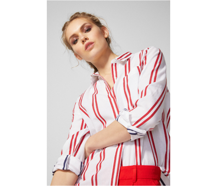 Springfield SS19 Long Sleeve Striped Blouse EU 40 For Women - Red and White - Zoom Image 1