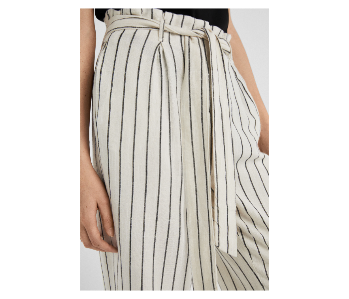 Springfield SS19 Striped Cotton Fancy Pant EU 40 For Women - Ivory Black - Zoom Image 4