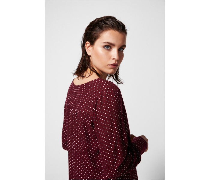 Springfield AW18 Long Sleeve Printed Blouse EU 36 For Women – Dark Purple - Zoom Image 2