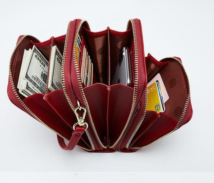 Forever Young 3 Pocket Messenger Bag for Women - Burgundy - Zoom Image 3