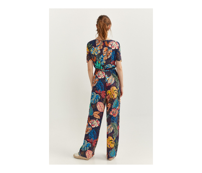 Springfield SS20 Printed Jumpsuit EU 42 For Women - Blue and Yellow - Zoom Image 4