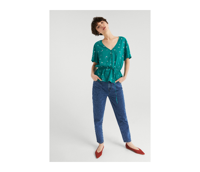 Springfield SS19 Floral Short Sleeve Blouse EU 34 For Women - Green - Zoom Image 3