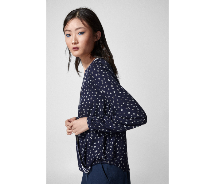 Springfield SS19 Long Sleeve Printed Blouse EU 34 For Women - Dark Blue - Zoom Image 2