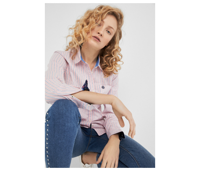 Springfield SS19 Long Sleeve Striped Blouse EU 36 For Women - Light Pink - Zoom Image 3