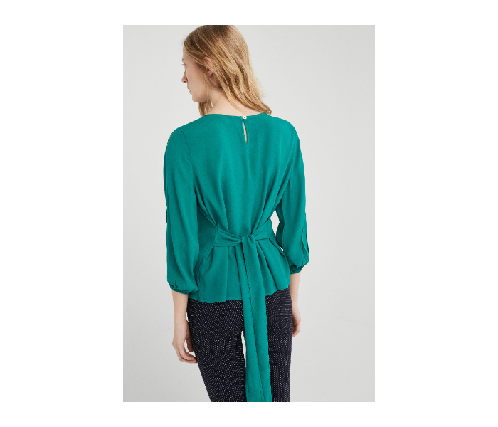 Springfield SS19 Long Sleeve Plain Blouse EU 38 For Women - Green - Zoom Image 3