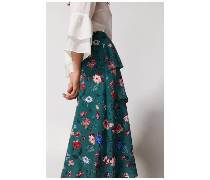 Springfield AW18 Flower Printed Midi Skirt EU 34 For Women - Green - Zoom Image 3