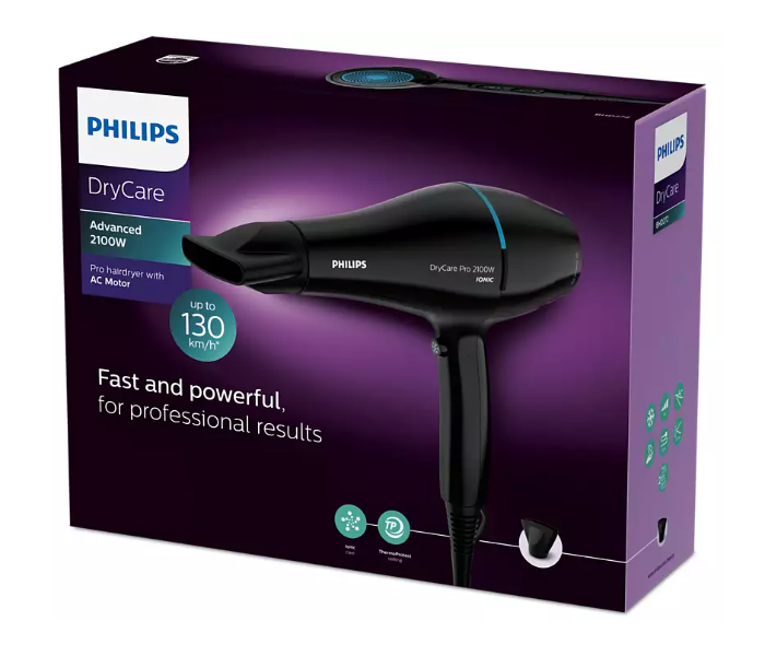 Philips BHD272/03 2100 Watts Dry Care Pro Hairdryer - Black - Zoom Image 2