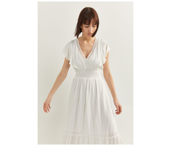 Springfield SS20 Knit Dress EU 40 For Women - White - Zoom Image 2